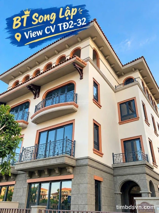 Biệt thự song lập đẹp Vinhomes Vũ Yên phong cách Địa Trung Hải, diện tích 180m2