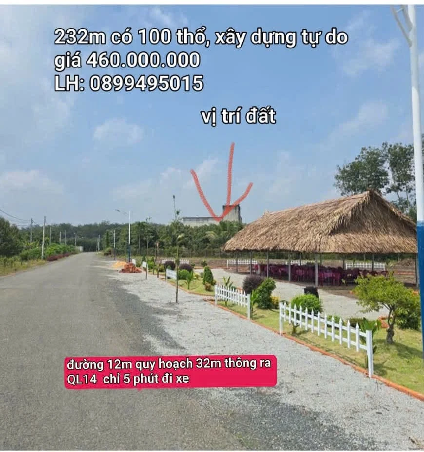 Bán đất mặt tiền 5x46m Chơn Thành Bình Dương 460 triệu - Ảnh thu nhỏ 2