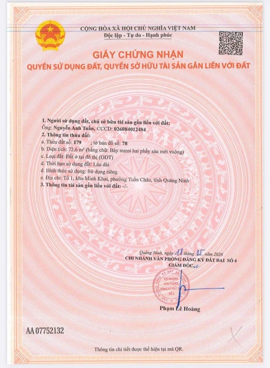 Bán đất 72,6m2 tại Đại Yên, Hạ Long, Quảng Ninh, 2,3 tỷ, view đẹp, lõi trung tâm, chính chủ - Ảnh thu nhỏ 4