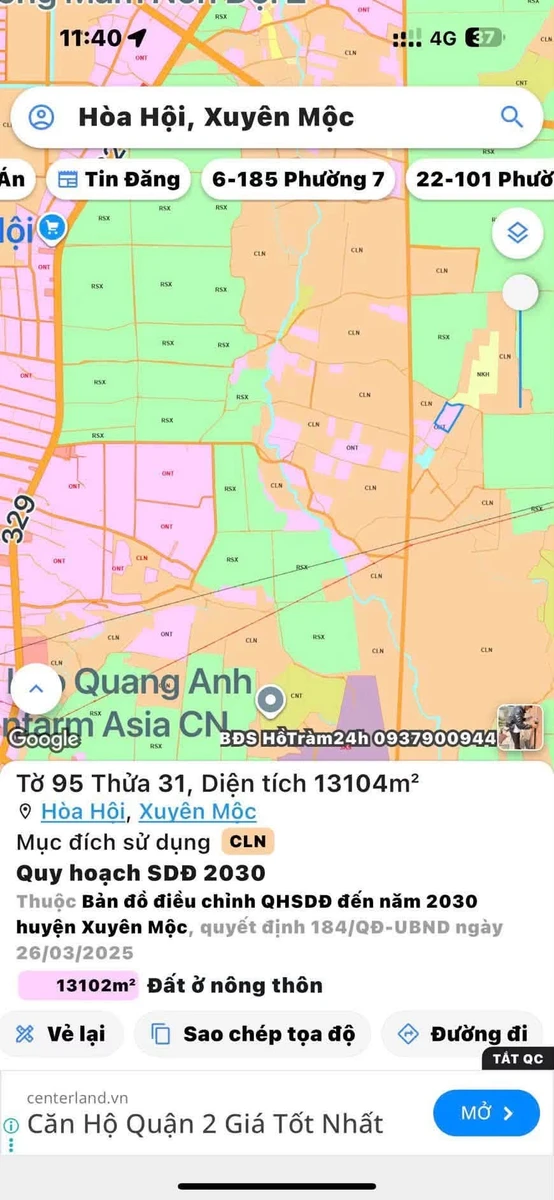Bán lô đất 13.000m² Hoà Hội Xuyên Mộc 11.5 tỷ - Ảnh thu nhỏ 2