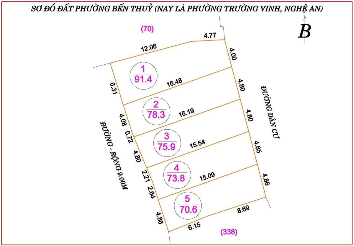 Bán đất nền 91.4m² mặt tiền Nguyễn Du, Bến Thủy, giá 3.6 tỷ - Ảnh 1