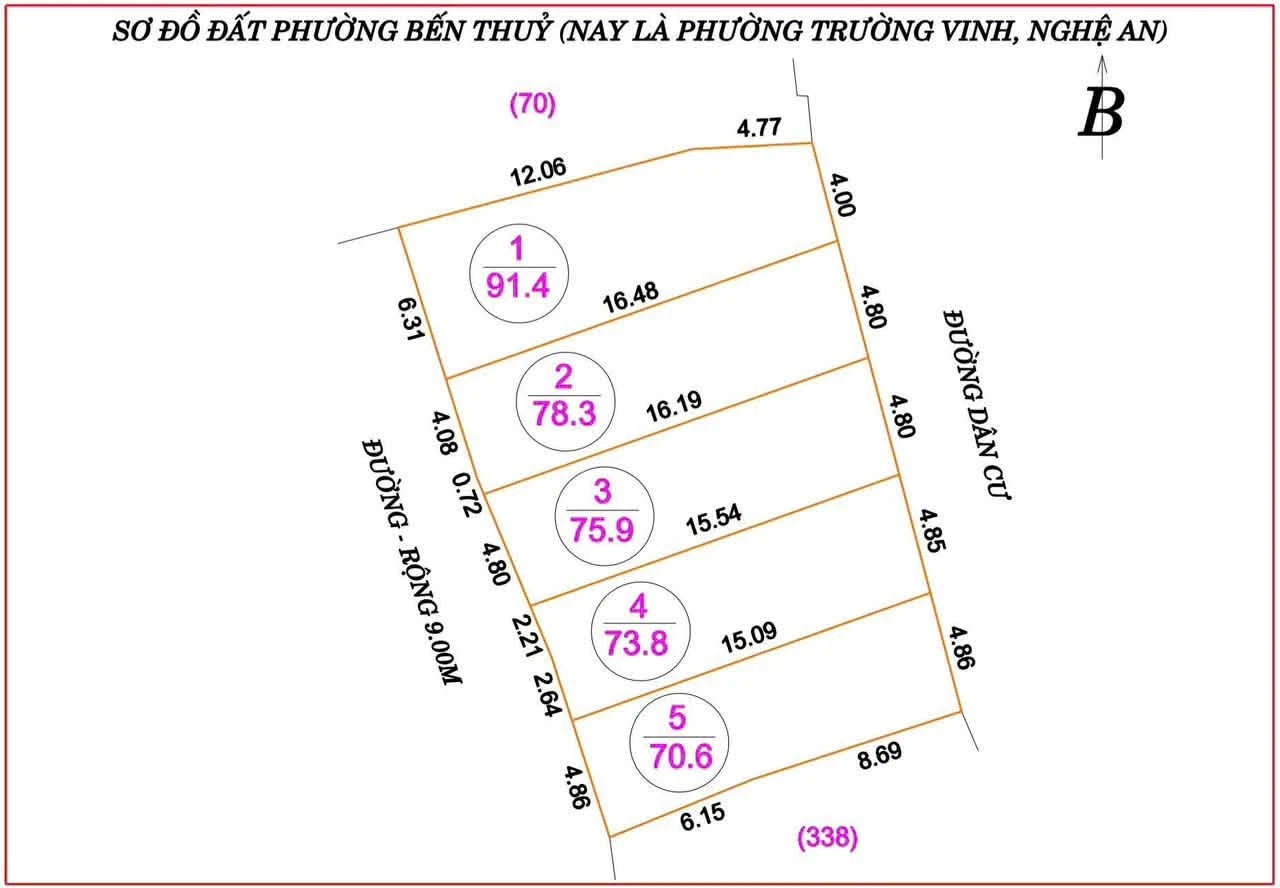 Bán đất nền 91.4m² mặt tiền Nguyễn Du, Bến Thủy, giá 3.6 tỷ - Ảnh 1
