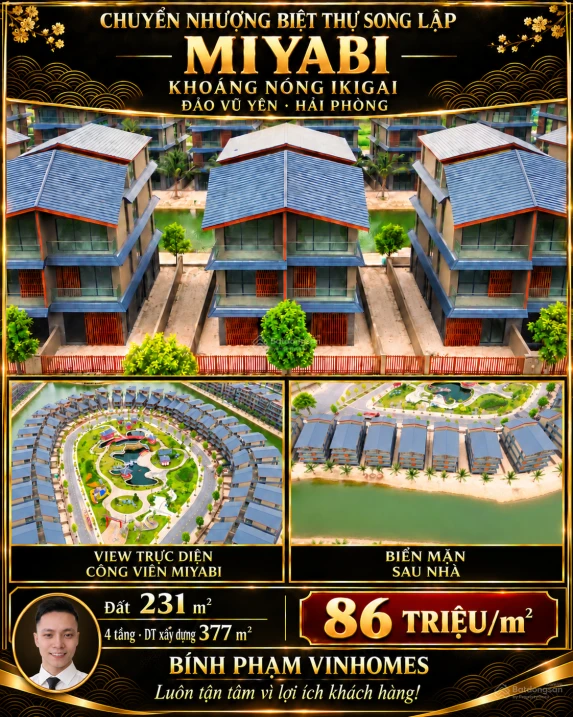 Bán biệt thự song lập Miyabi 231 m², view công viên, khoáng nóng Ikigai, Vũ Yên, Hải Phòng - Ảnh 1