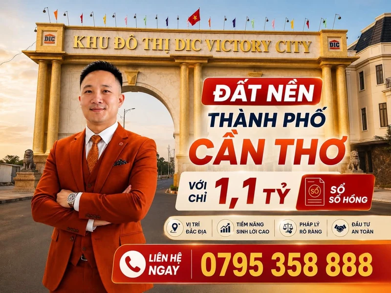 Bán đất 95m² tại khu đô thị DIC Victory City Cần Thơ
