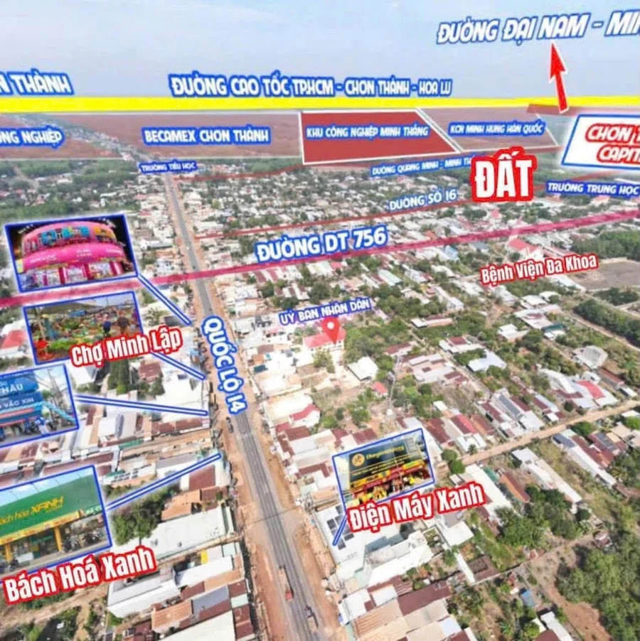 Bán đất liền kề 100m2 đường Minh Lập 350 triệu - Ảnh 1