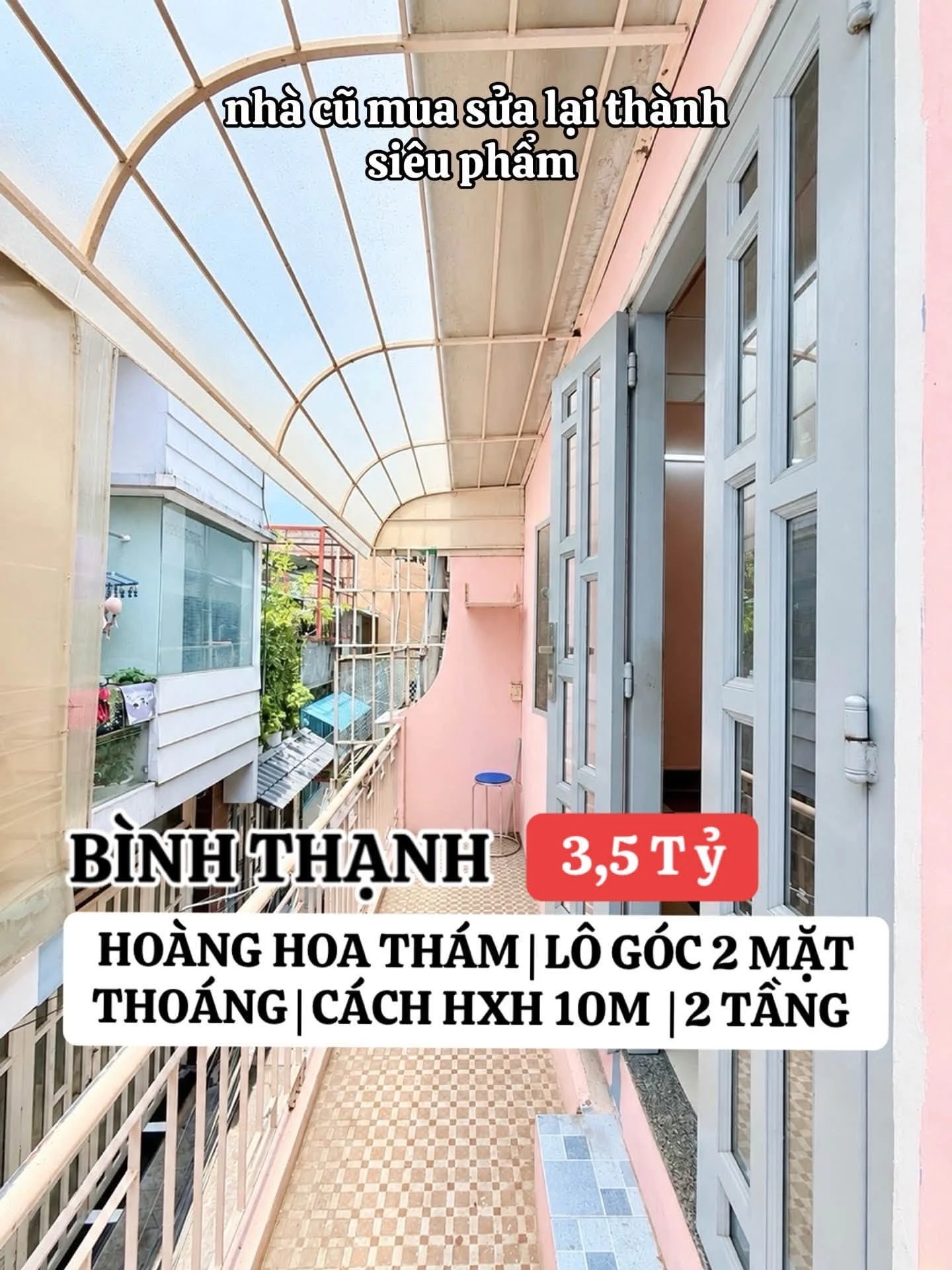 Bán nhà lô góc 2 tầng 19m² hẻm Hoàng Hoa Thám, Bình Thạnh, giá 3,5 tỷ - Ảnh 1