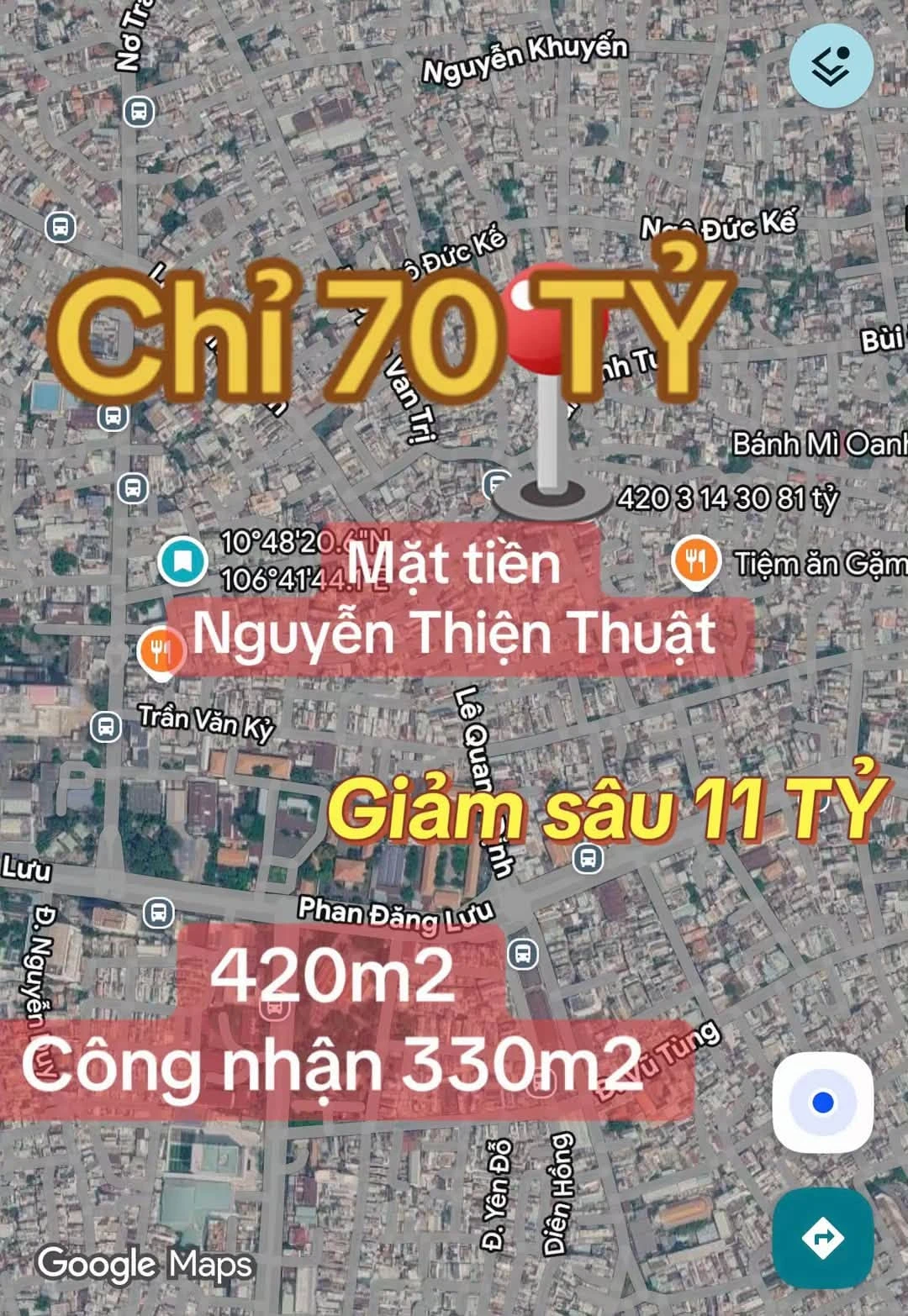 Bán nhà mặt tiền 420m² Bình Thạnh 70 tỷ - Ảnh 1