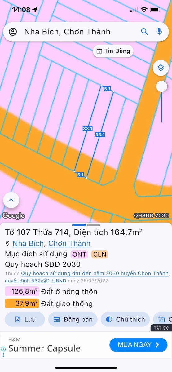 Bán đất mặt tiền kinh doanh 165m² Nha Bích, giá 799 triệu - Ảnh thu nhỏ 3
