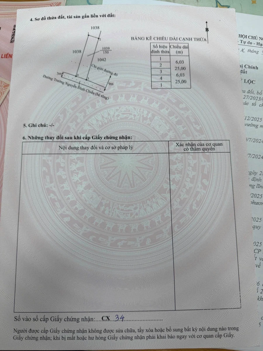 Bán 2 nền đất 500m² Trường Nguyễn Đình Chiểu Mỹ Lộc - Ảnh thu nhỏ 4