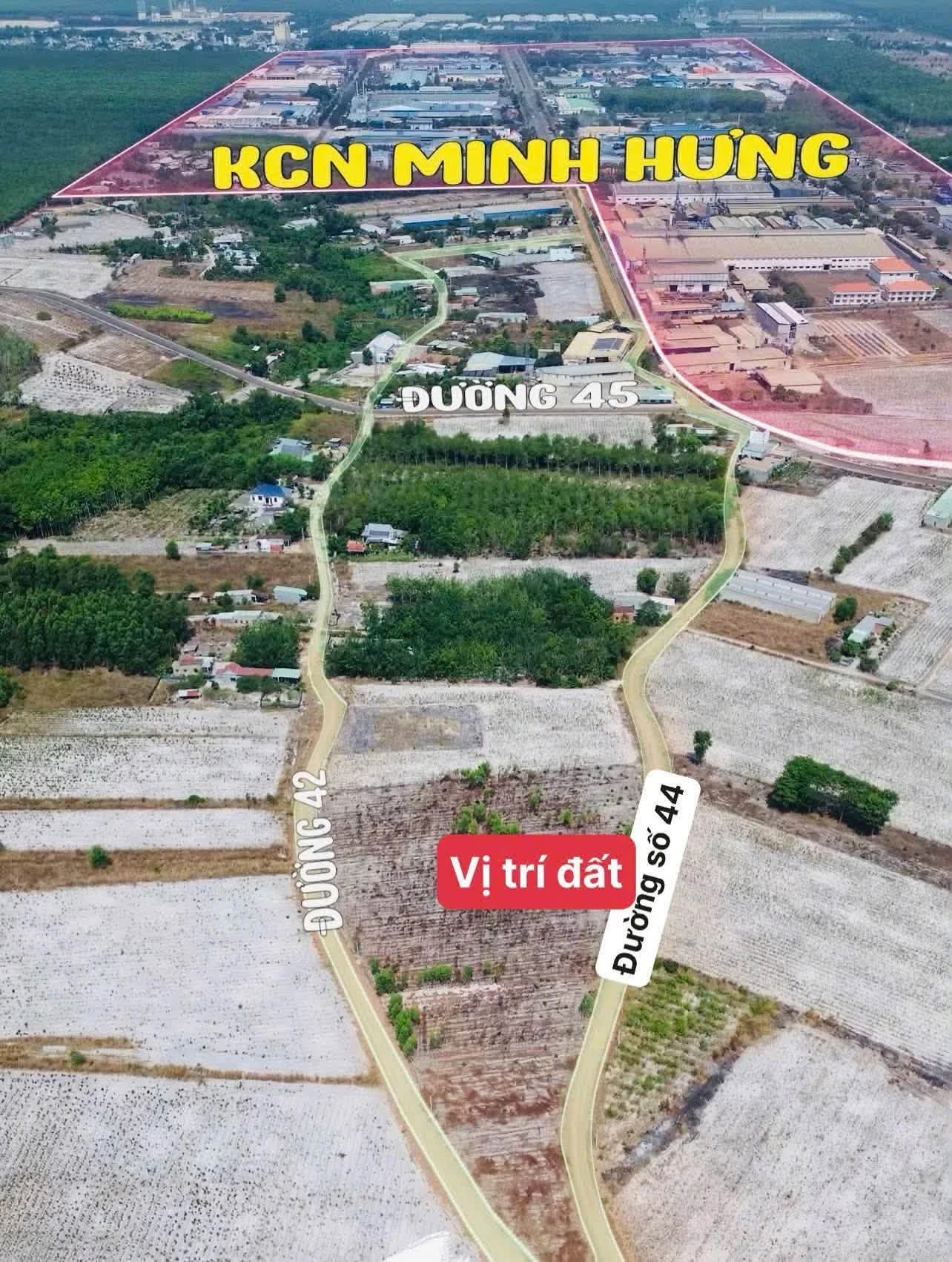 Bán đất 155m2 Đường 44 Minh Hưng 450 triệu - Ảnh 1