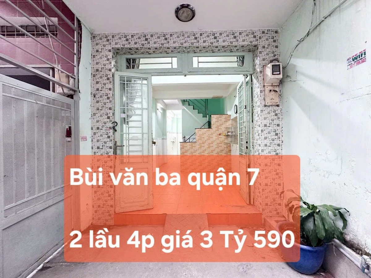 Bán nhà sổ hồng riêng 1 trệt 2 lầu hẻm Bùi Văn Ba, Quận 7, giá 3,59 tỷ - Ảnh 1