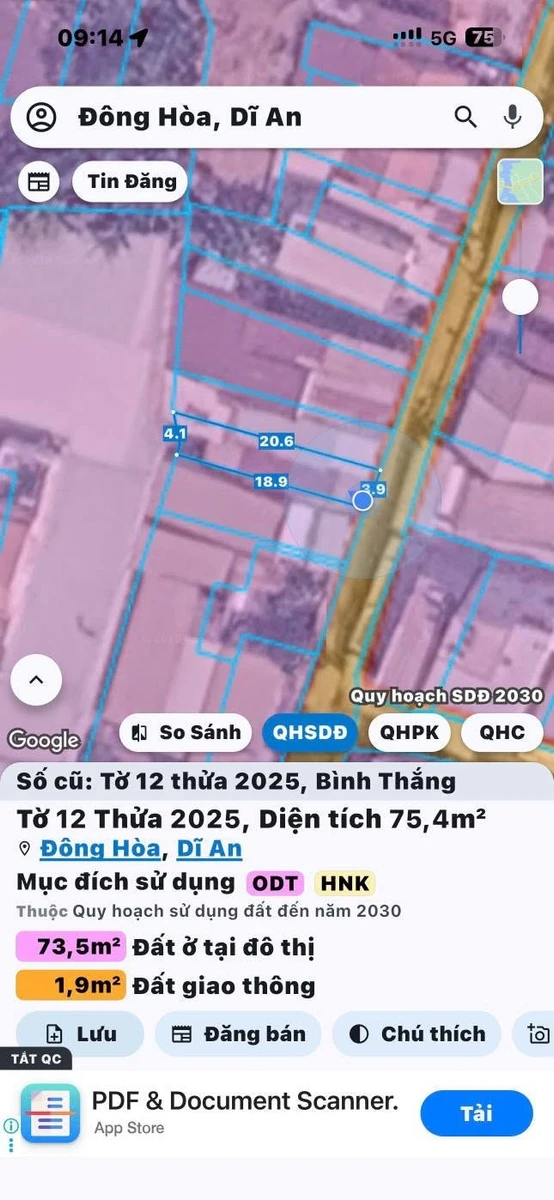 Bán đất 75.4m² thổ cư 43m² Đông Hòa Thủ Đức 3.15 tỷ - Ảnh thu nhỏ 4
