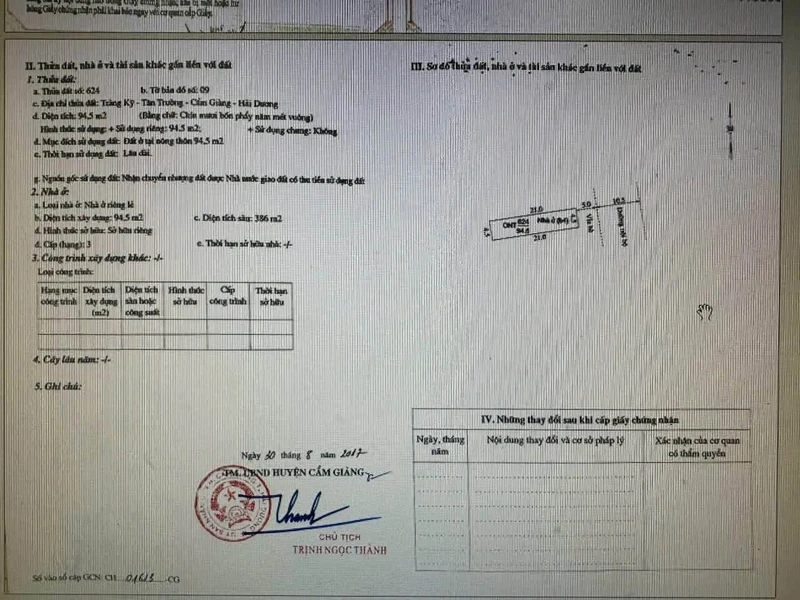 Bán nhà 4 tầng 94.5m² Cẩm Giàng Hải Dương 7 tỷ