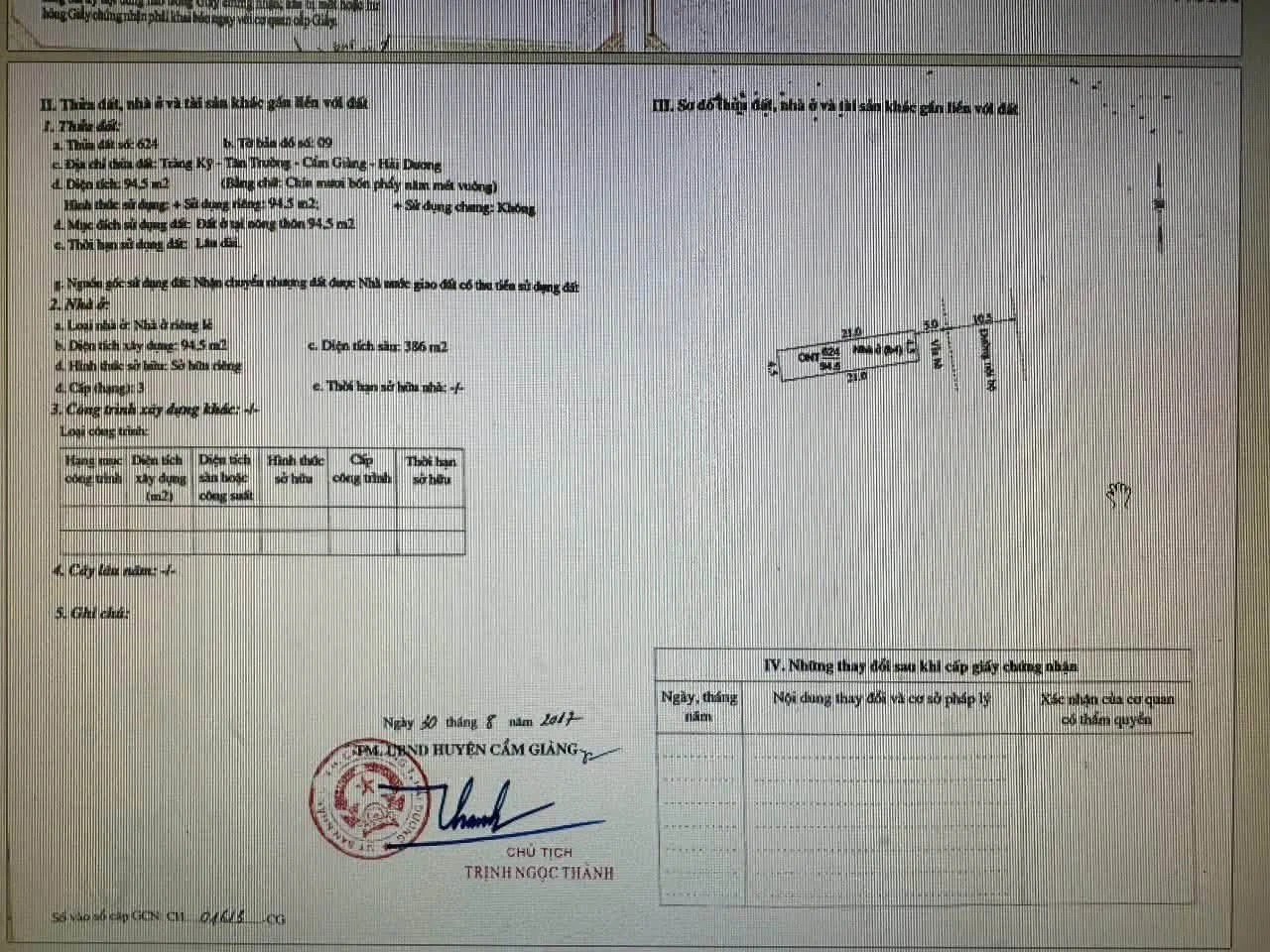 Bán nhà 4 tầng 94.5m² Cẩm Giàng Hải Dương 7 tỷ - Ảnh 1