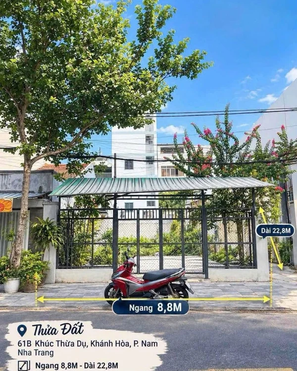 Bán đất mặt tiền Khúc Thừa Dụ Nam Nha Trang 200.9m² 20 tỷ