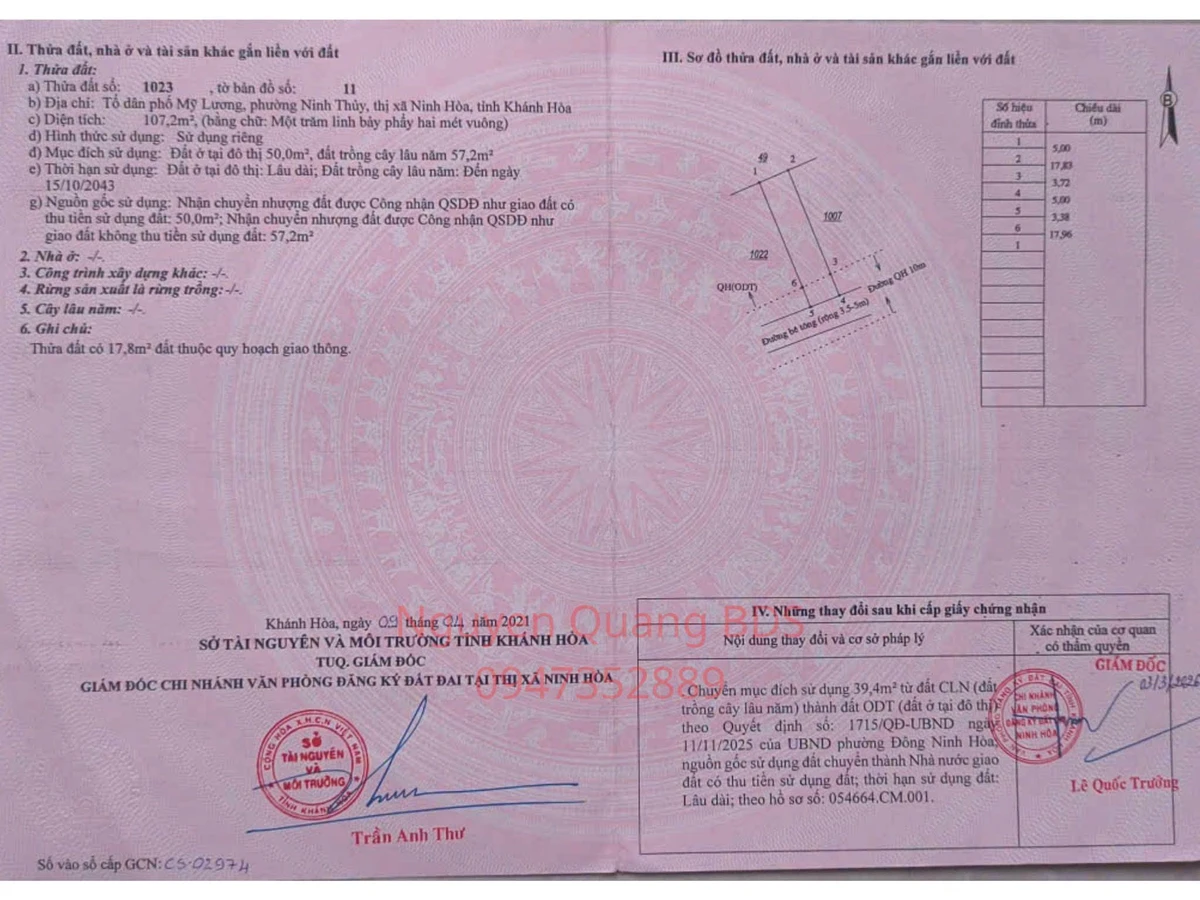 Bán lô đất 106m2 ngang 5m Dốc Lết Khánh Hòa, 1,45 tỷ - Ảnh thu nhỏ 4