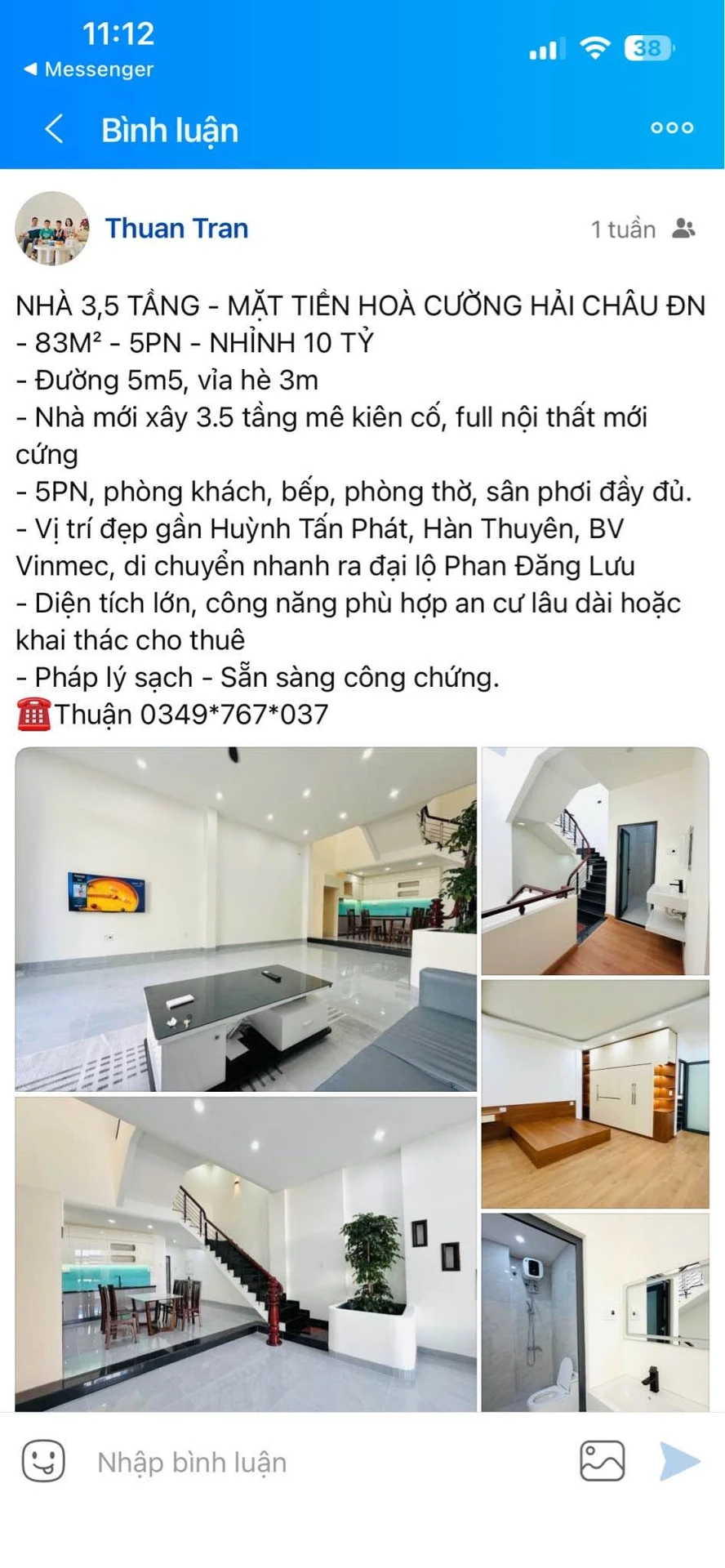 Bán nhà 3,5 tầng mặt tiền 83m², 5PN tại Đà Nẵng - Ảnh 1