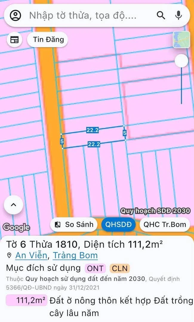 Bán đất 111m2 Phùng Hưng Bình Chánh - Ảnh 1