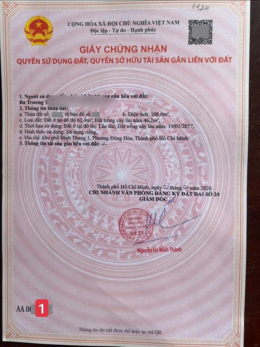 Bán đất 108,6m2 gần Chợ Bình An 3,35 tỷ Thủ Đức - Ảnh 1