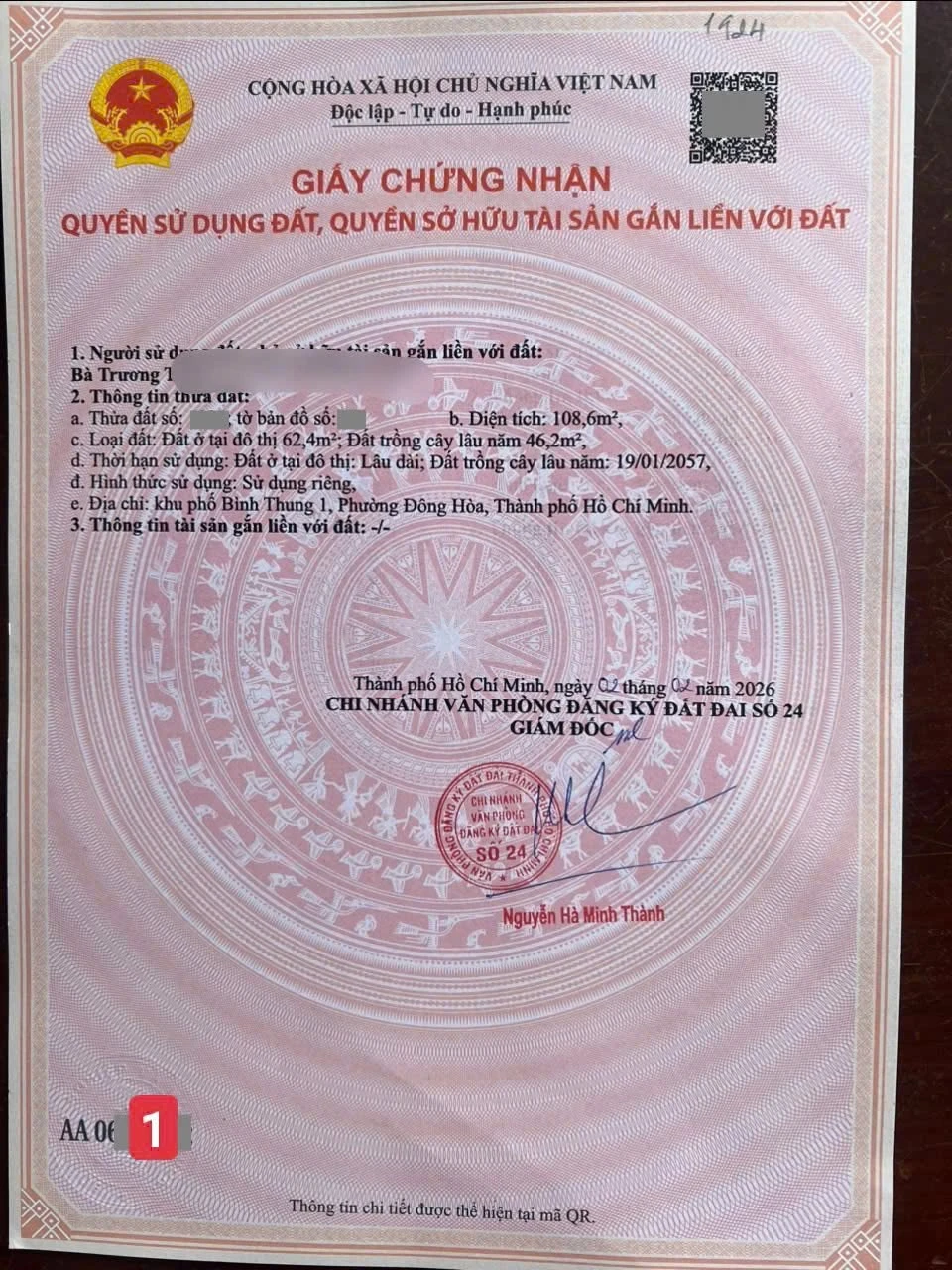 Bán đất 108,6m2 gần Chợ Bình An 3,35 tỷ Thủ Đức - Ảnh 1