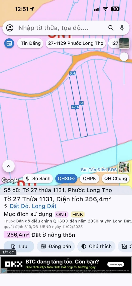 Bán đất Cần Giờ 260m2 gần khu công nghiệp 680 triệu - Ảnh thu nhỏ 2