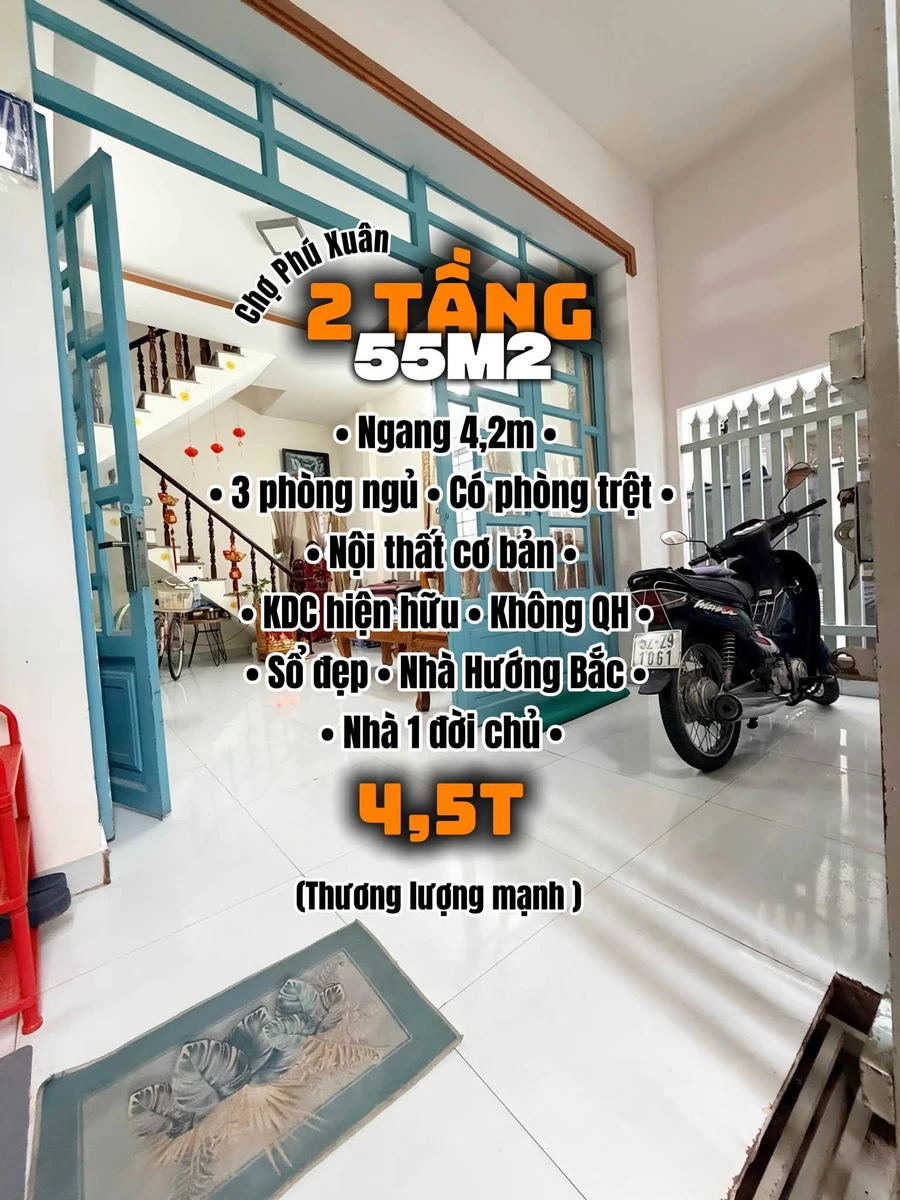Bán nhà 2 tầng 3PN 55m2 cạnh Quận 7, 4.5 tỷ - Ảnh 1