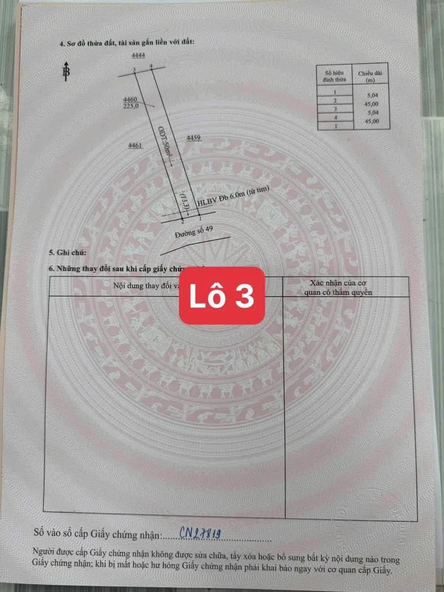 Bán đất Minh Hưng 225m² giá 300tr Bình Chánh - Ảnh thu nhỏ 3