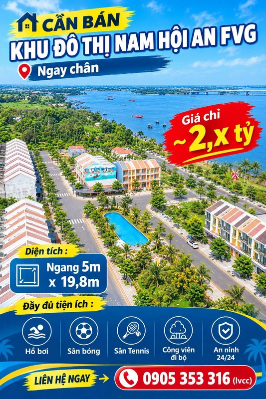 Bán đất khu đô thị Nam Hội An FVG 99 m² - 2 tỷ
