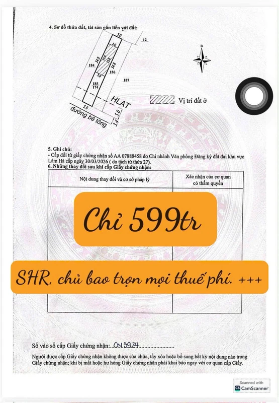 Bán đất Nam Ban ven Đà Lạt 174m² 599 triệu