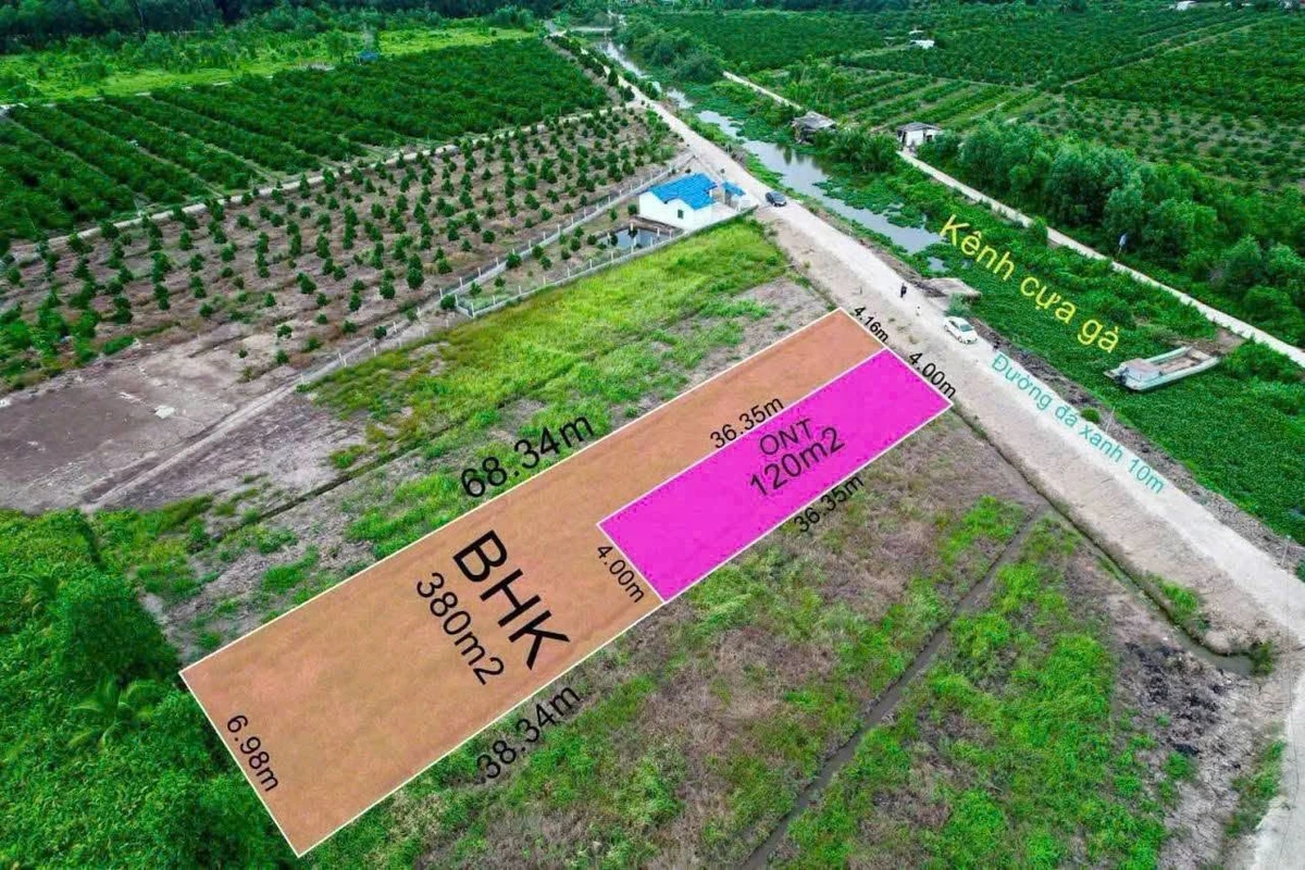 Bán đất vườn view kênh 500m2 có 120m2 thổ cư tại Thạnh Hòa, Bến Lức - Ảnh thu nhỏ 3
