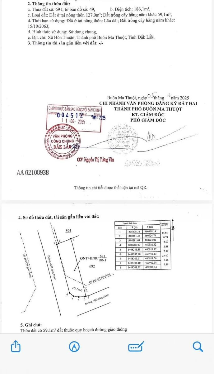 Bán đất thổ cư 5x28m đường Hòa Thuận, phường Tân An, Buôn Ma Thuột, Đắk Lắk - Ảnh thu nhỏ 2