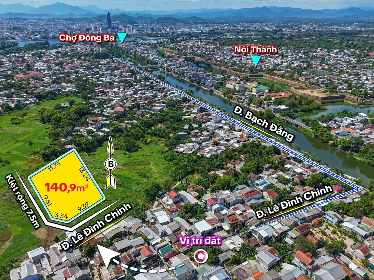 Bán đất 2 mặt tiền đường Lê Đình Chinh 141m2, Phường Phú Xuân, TP Huế - Ảnh thu nhỏ 3