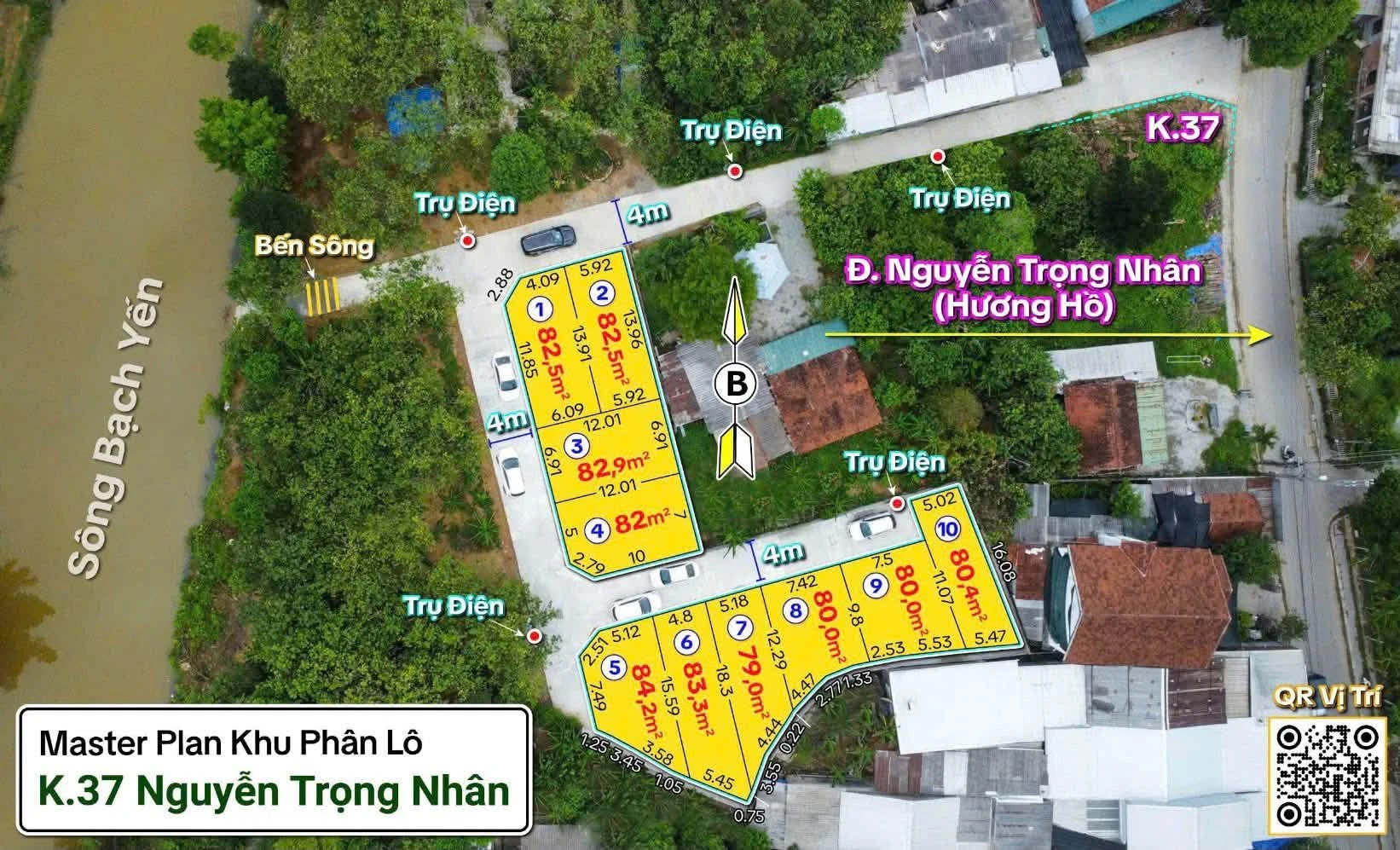 Bán đất 82m² 2 mặt tiền Kim Long, Huế 980 triệu - Ảnh 1