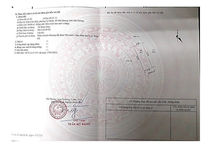 Bán lô đất 48 m² Lý Tử Cấu, Hải Phòng