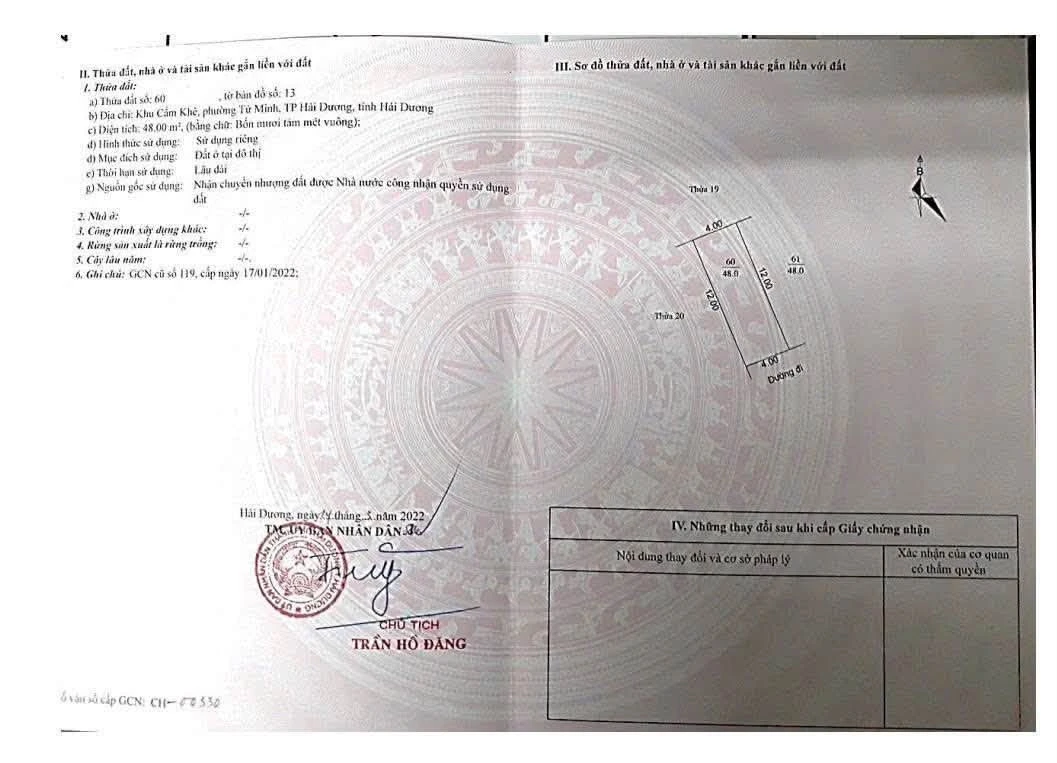 Bán lô đất 48 m² Lý Tử Cấu, Hải Phòng - Ảnh 1