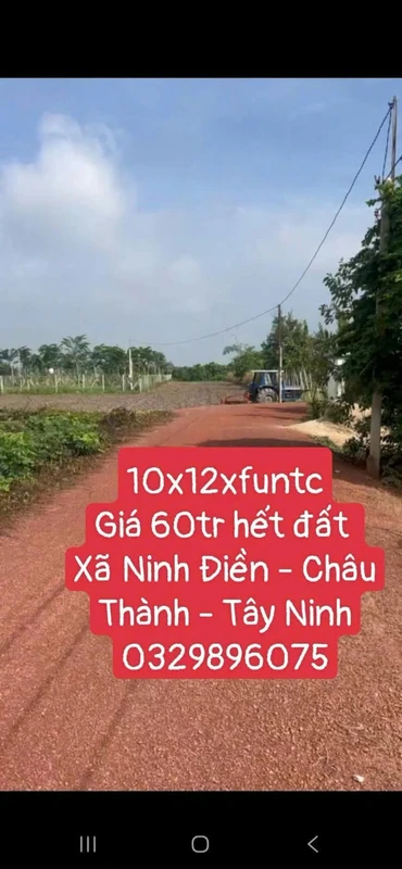 Bán đất Xã Ninh Điền Tây Ninh 120m² giá 60 triệu