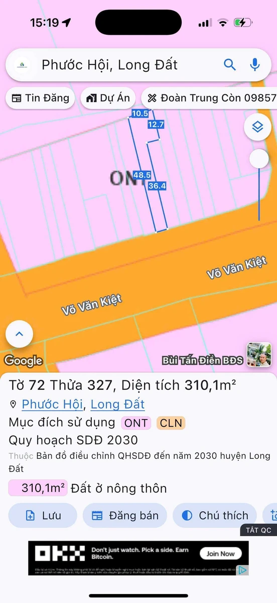 Bán đất mặt tiền Võ Văn Kiệt Phước Hải 310m2, 3 tỷ 300 - Ảnh thu nhỏ 5