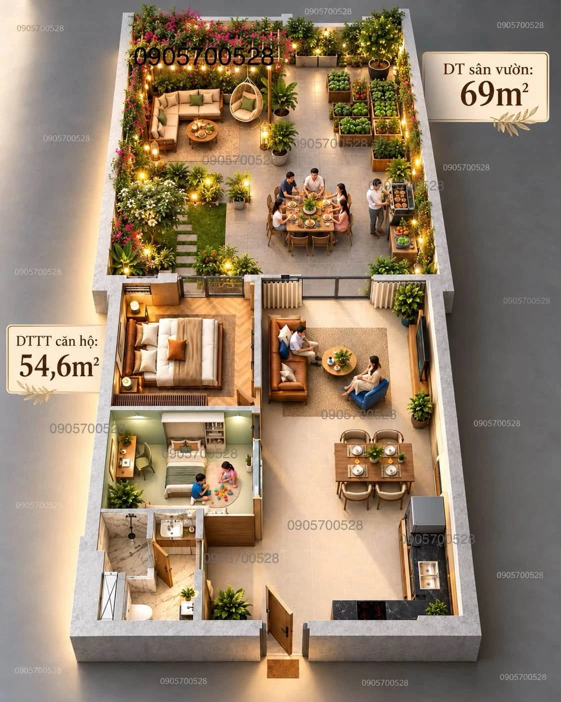 Bán căn hộ Sun Group Đà Nẵng 1PN sân vườn 123.6m² giá 3.3 tỷ - Ảnh 1