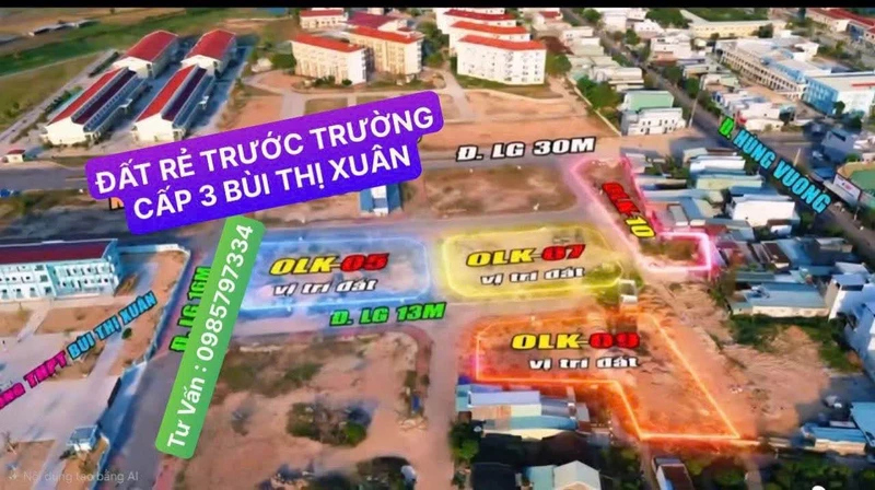 Bán đất mặt tiền 100m2 Hùng Vương Quy Nhơn