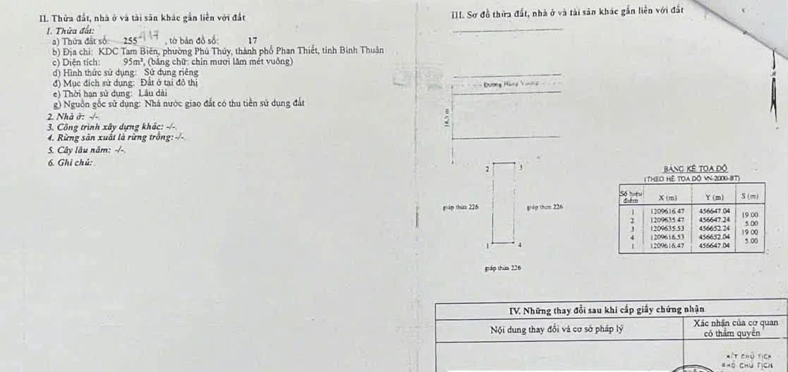Bán lô mặt tiền Hùng Vương, Phan Thiết, 95m2, 7.5 tỷ - Ảnh 1
