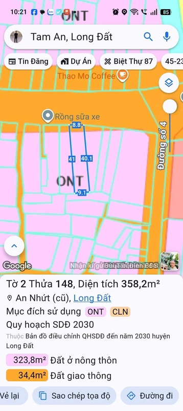 Bán đất mặt tiền QL55 Long Điền 358m2 - 4.1 tỷ