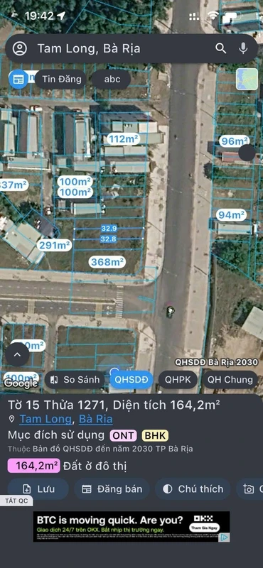 Bán lô đất mặt tiền Hương Lộ 2, 100m², Bà Rịa
