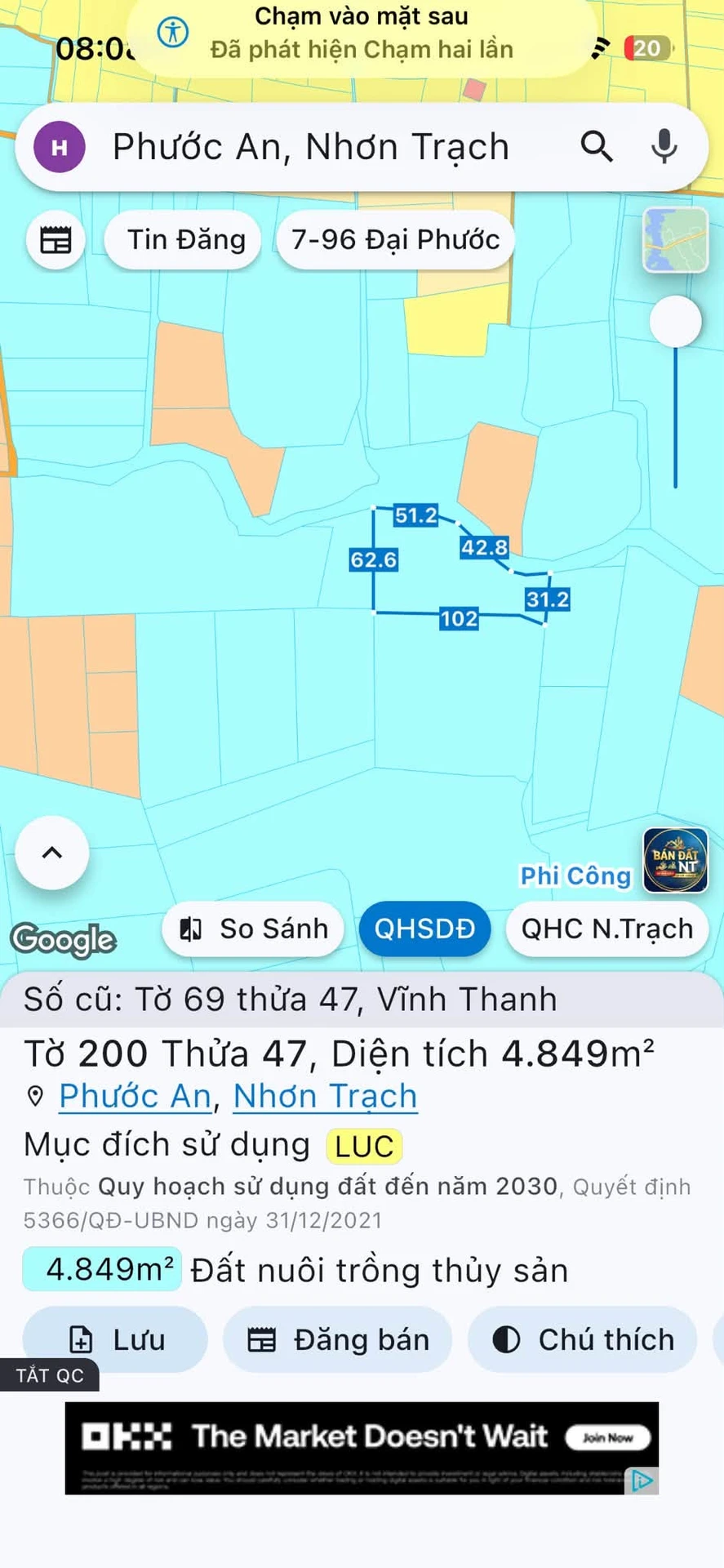 Bán đất Vĩnh Thanh 1 sào (5 m²), 900 triệu - Ảnh 1