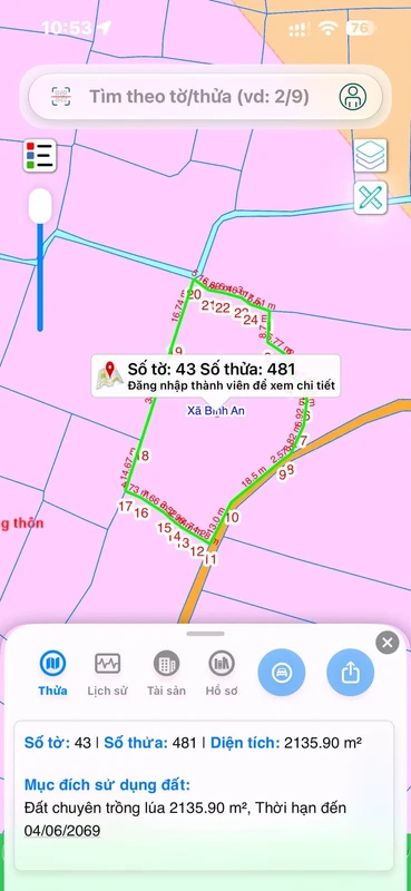 Bán đất 2135m2 xã Bình An Long Thành