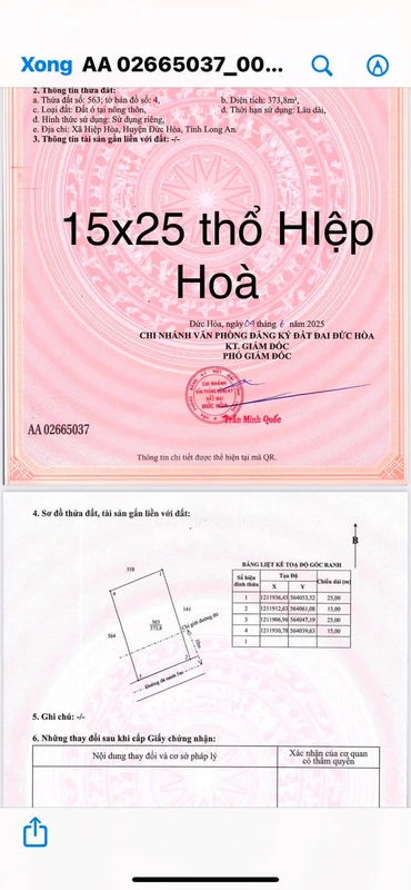 Bán đất thổ cư mặt tiền đường đá xanh 6m 15x25m tại Hiệp Hòa giá 1,6 tỷ