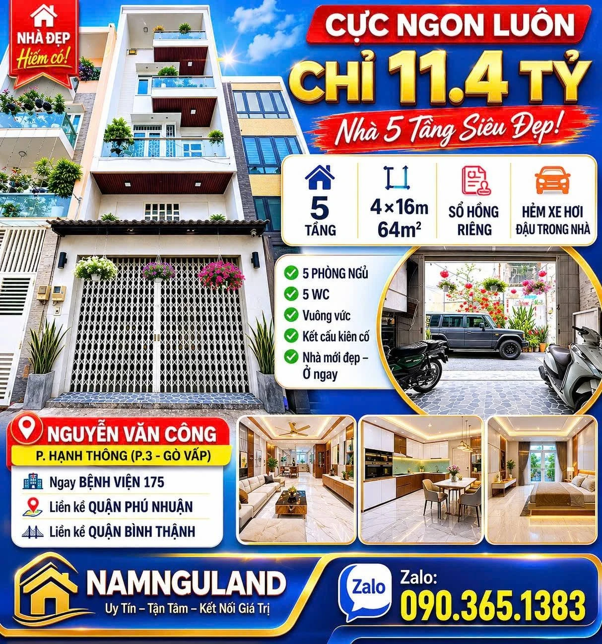 Bán nhà 5 tầng 64m² 5PN 5WC phố Phú Nhuận 11.4 tỷ - Ảnh 1