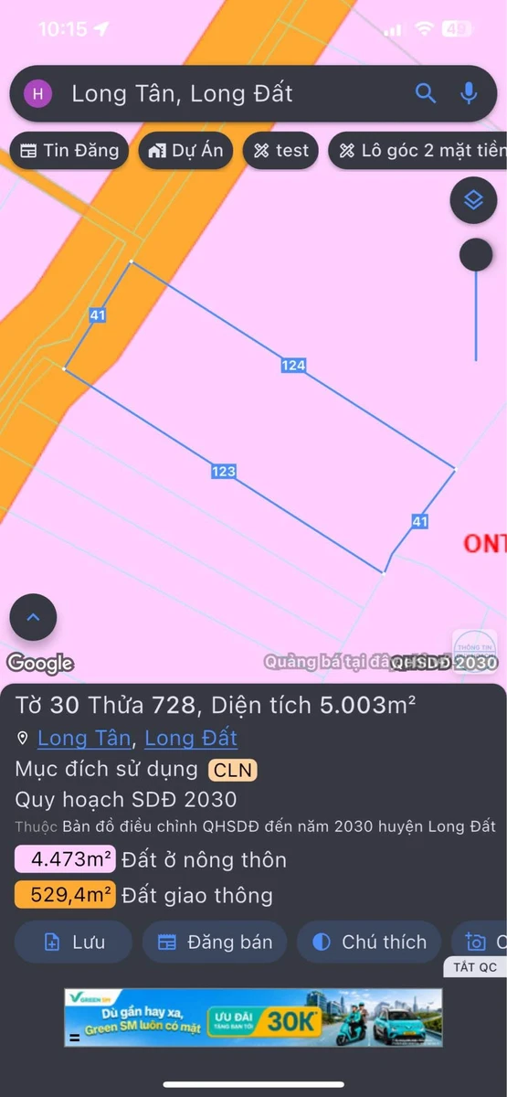 Bán 5 sào đất mặt tiền Long Tân, Bà Rịa - Vũng Tàu, 9 tỷ - Ảnh thu nhỏ 4