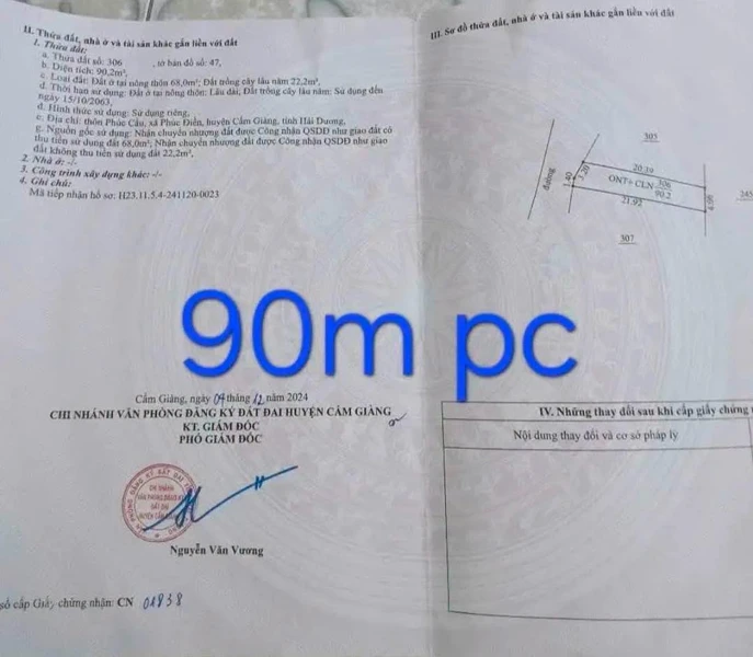 Bán đất Lk3.3x 90m² Nam Sách Hải Dương 3.6 tỷ musaking