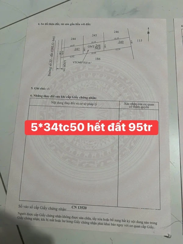 Bán đất Tây Ninh 8500 m² giá 95 triệu