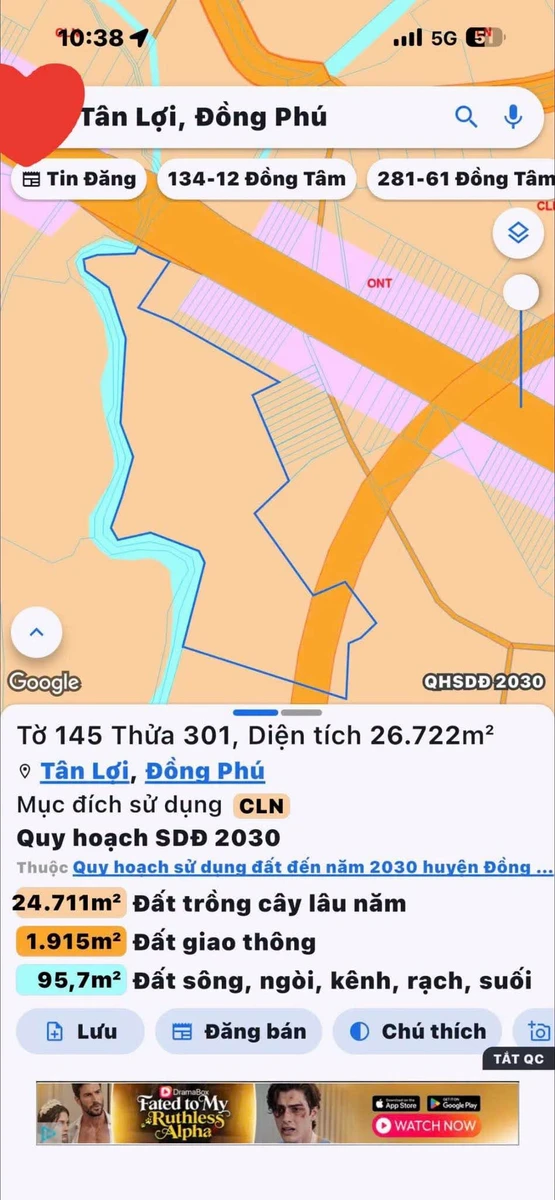 Bán đất gần 2,7ha mặt tiền Tuyến 4 Đồng Phú Bình Dương 3 tỷ - Ảnh thu nhỏ 3